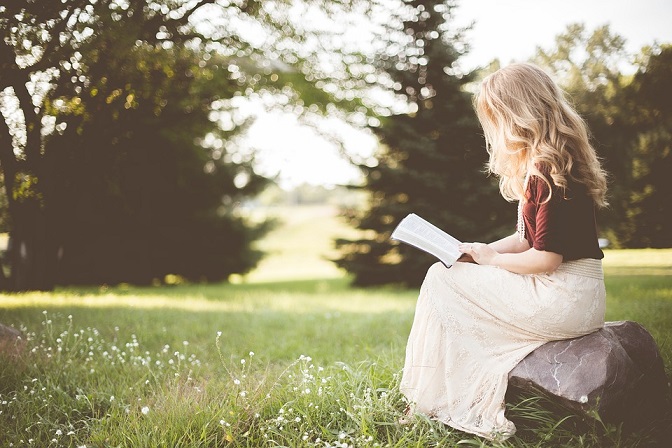 Introvert christian women reading
