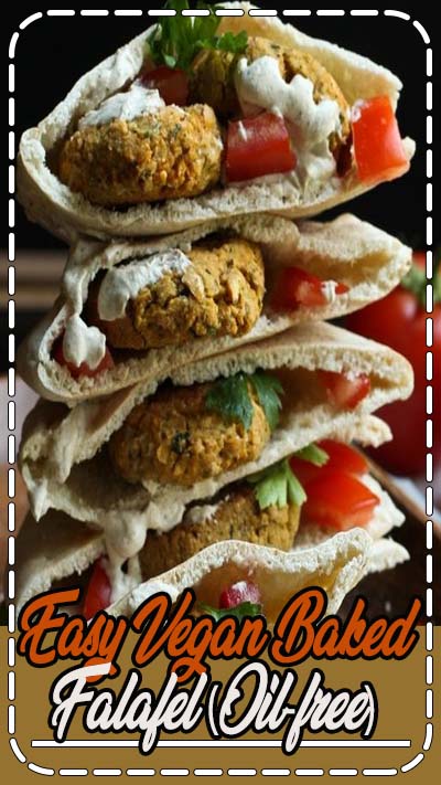 Vegan Gluten-Free Oil-Free Baked Falafel that is so delicious, full of flavor and totally healthy. No oil, not fried and baked for a delicious healthy dinner. Made with only 8 ingredients.