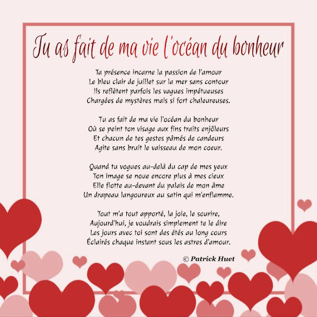 Lettre de déclaration d'amour pour la St-Valentin à s(a)on chéri(e)