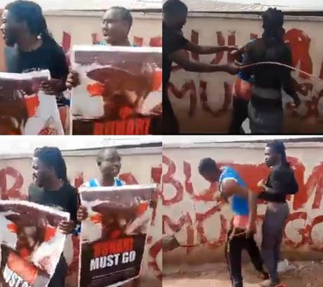 Two men Flogged with Cane after staging #BuhariMustGo Protest In Kogi state( Video)