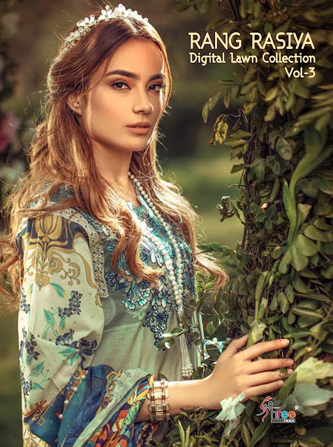 Shree Fab rang Rasia Digital Lawn Collection Vol 3 Pakistani Suits 