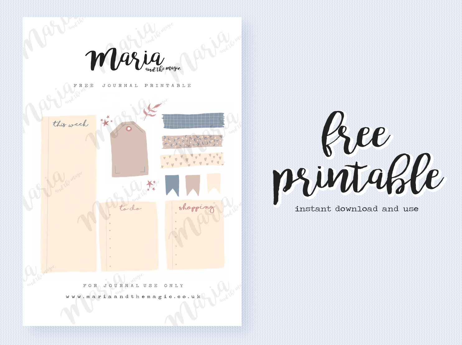 Free Printable Journal Kit DEC 2019 Maria And The Magic