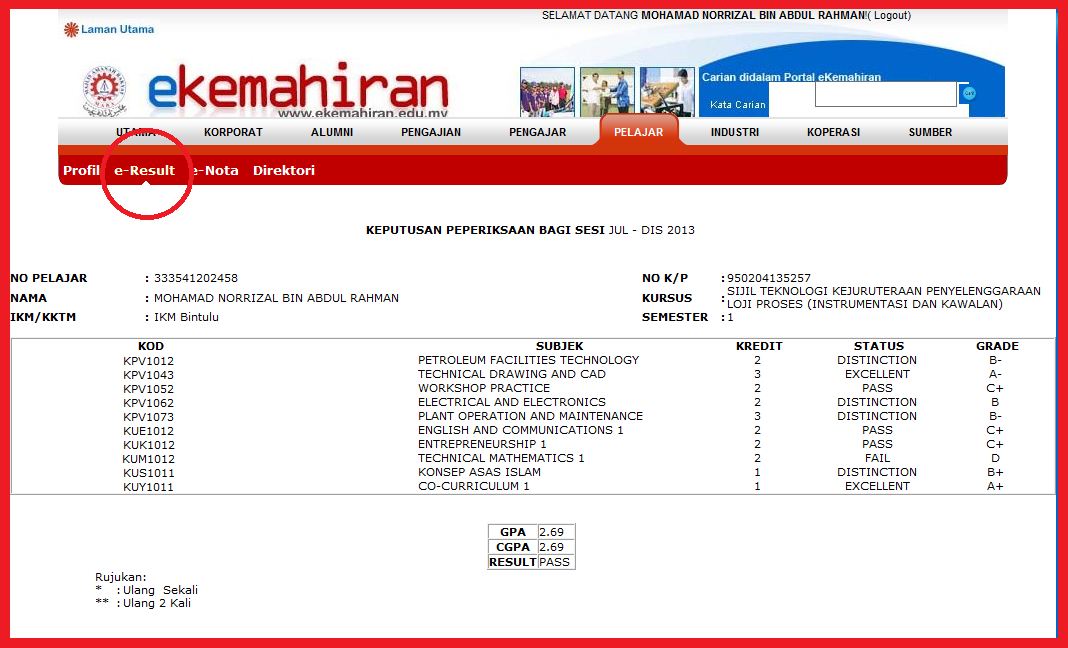 Panduan Untuk Semakan Keputusan Peperiksaan IKM dan KKTM Secara OnLine