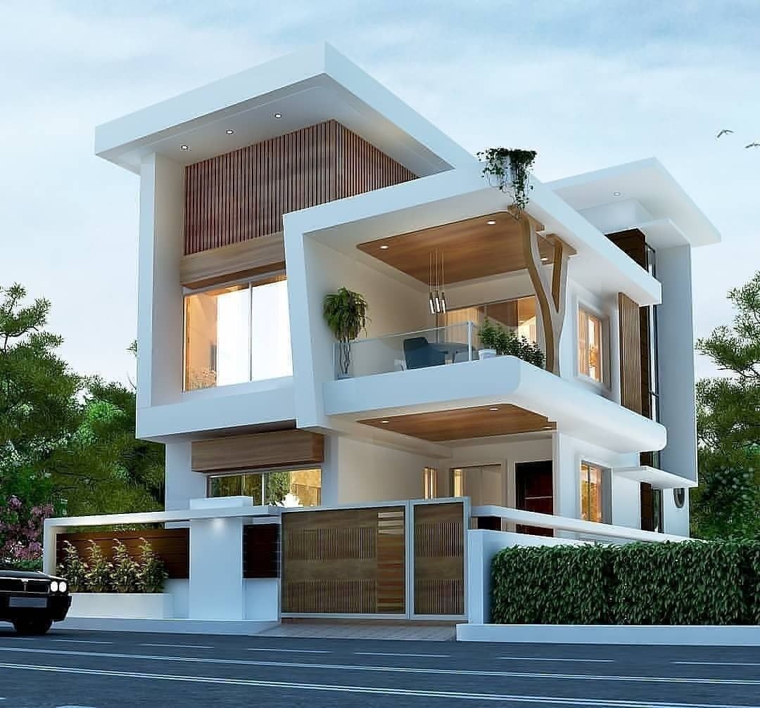 14 Desain depan rumah kayu minimalis modern