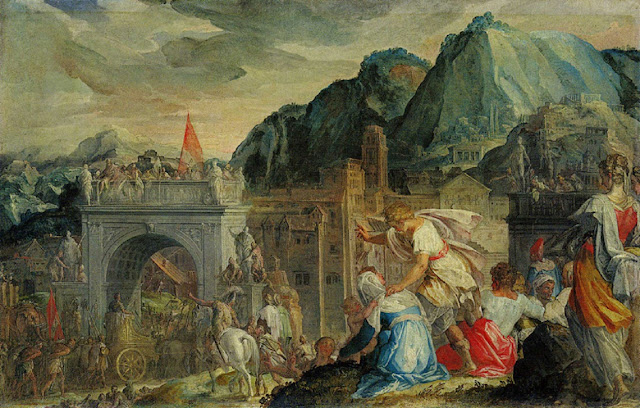 Триумф Мария над Югуртой.  Гравюра Фридриха Сустриса, XVII век