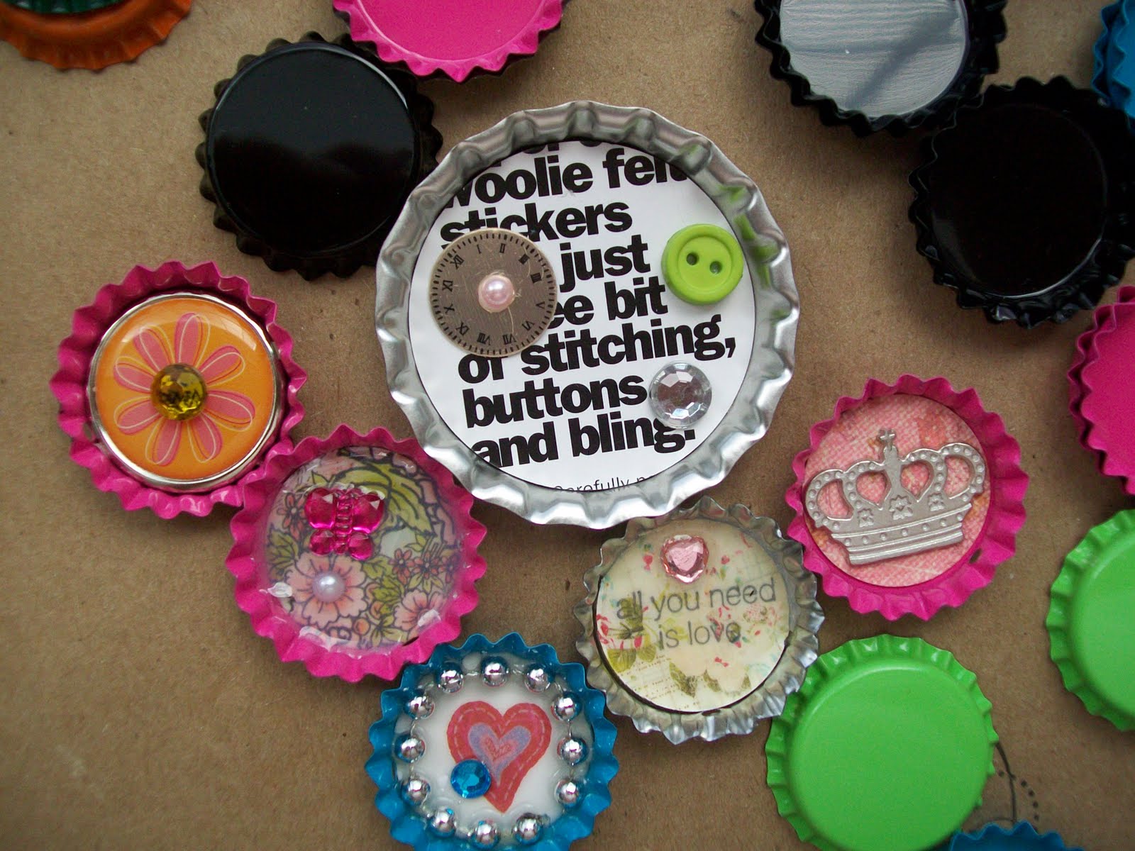 AMAZING GRACE Paper Crafts Bottlecaps art and baby page
