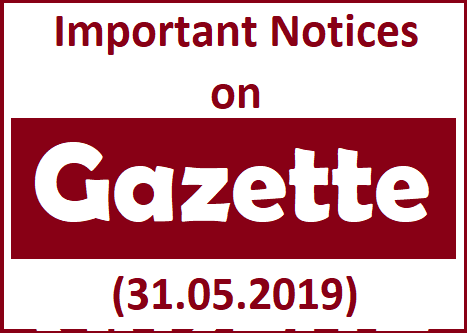Gazette 31.05.2019