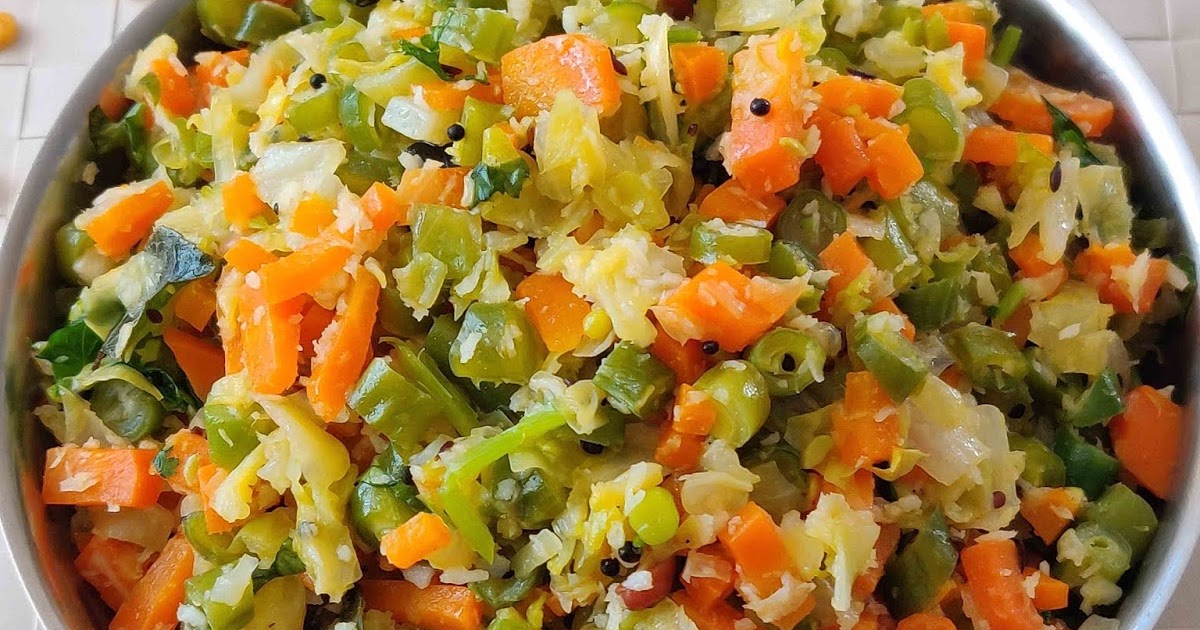 Tricolor poriyal Carrot beans cabbage poriyal recipe kalyana veetu