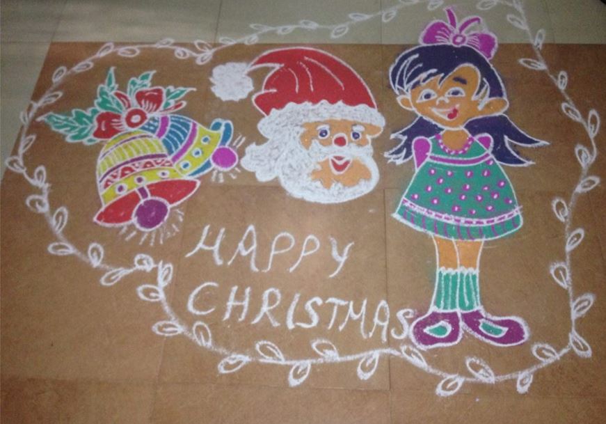 Christmas Rangoli Chukkala Muggulu Christmas Muggulu Rangoli