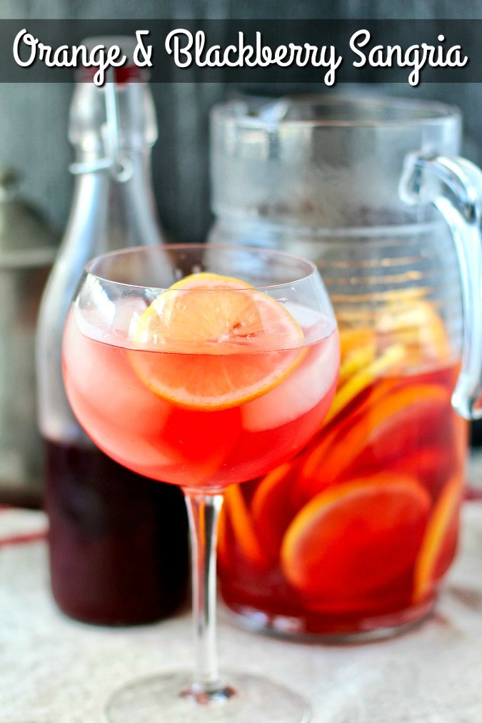 This Orange and Blackberry White Wine Sangria only takes a few minutes to make, and is great for serving at a party.