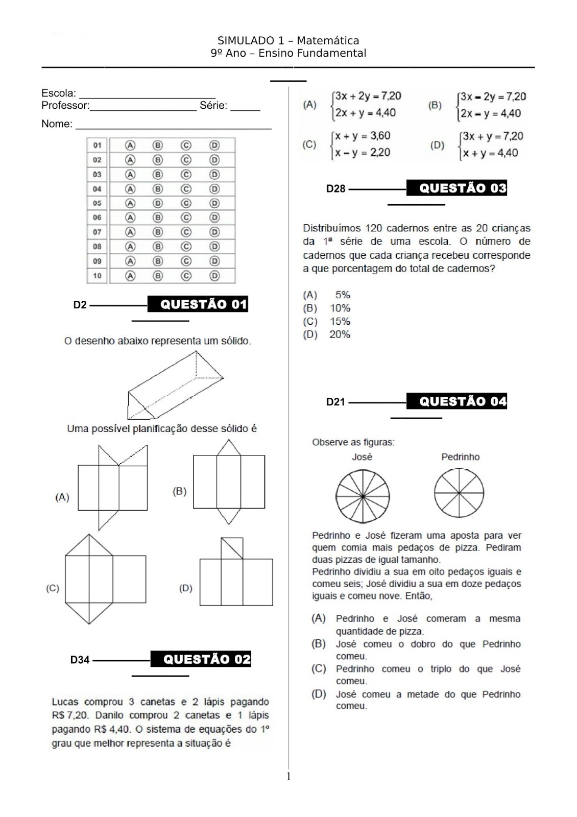 Matemática - Atividades 6º ao 9º ano | Azup