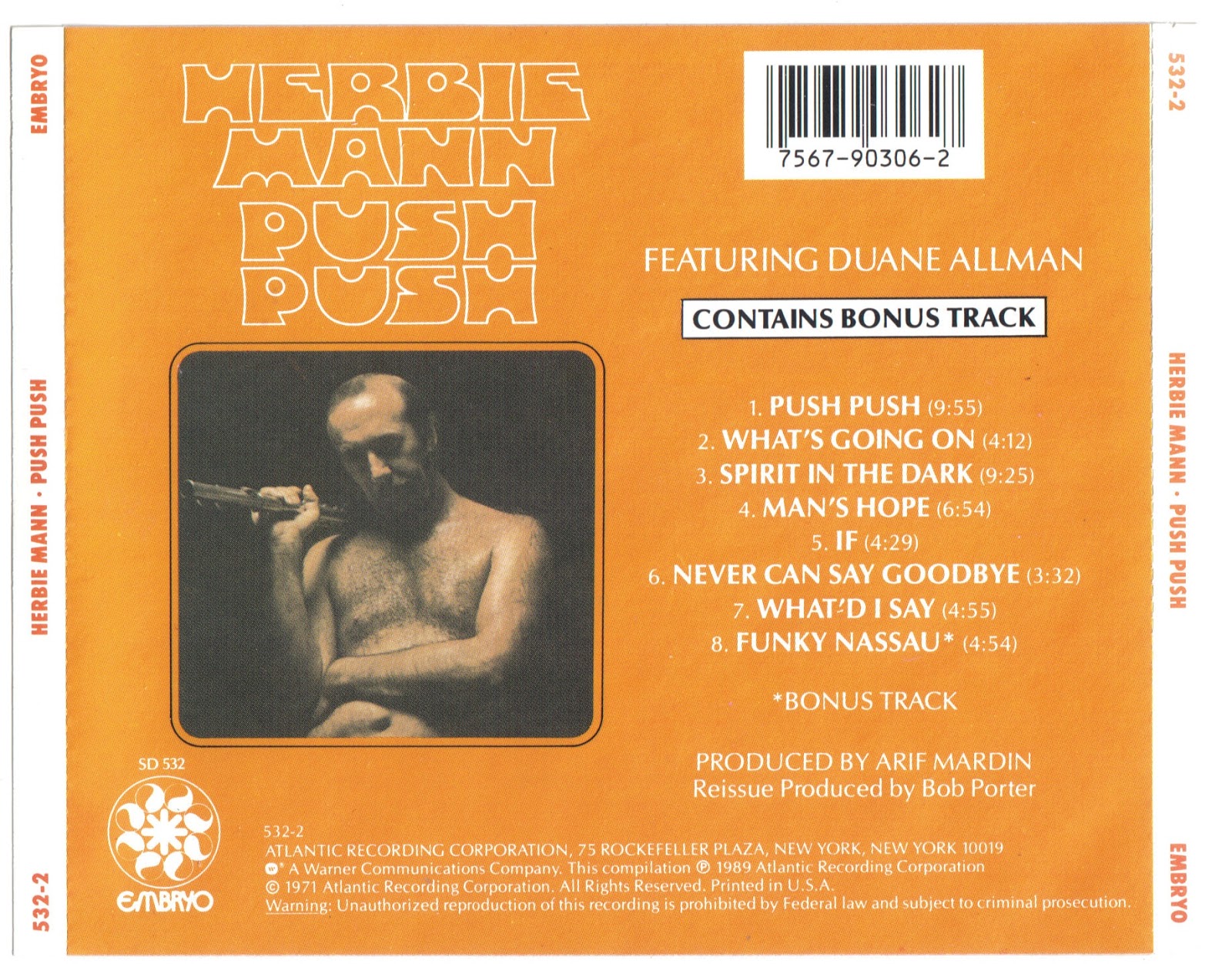 Barabas Herbie Mann Push Push .1989. cd