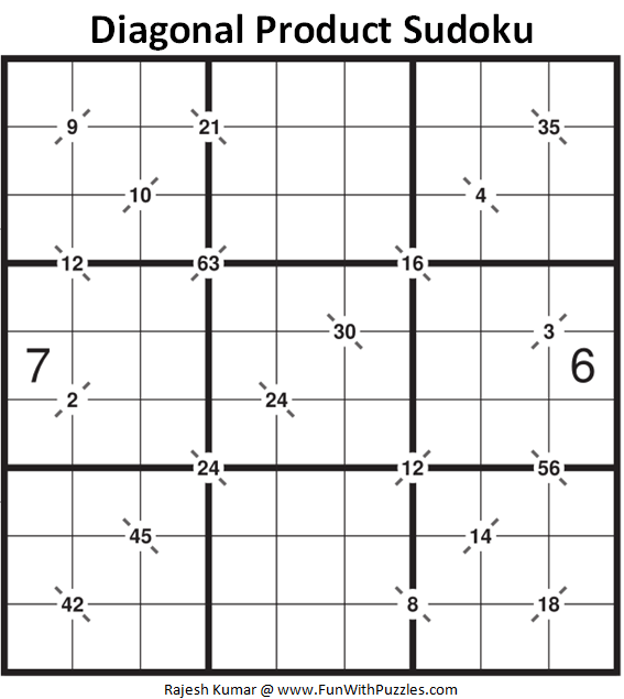 Diagonal Product Sudoku Puzzle (Fun With Sudoku #320)