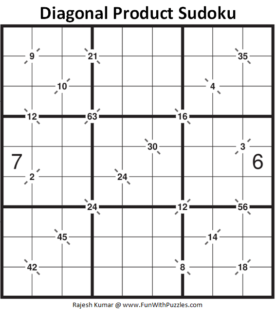 Diagonal Product Sudoku Puzzle (Fun With Sudoku 320)
