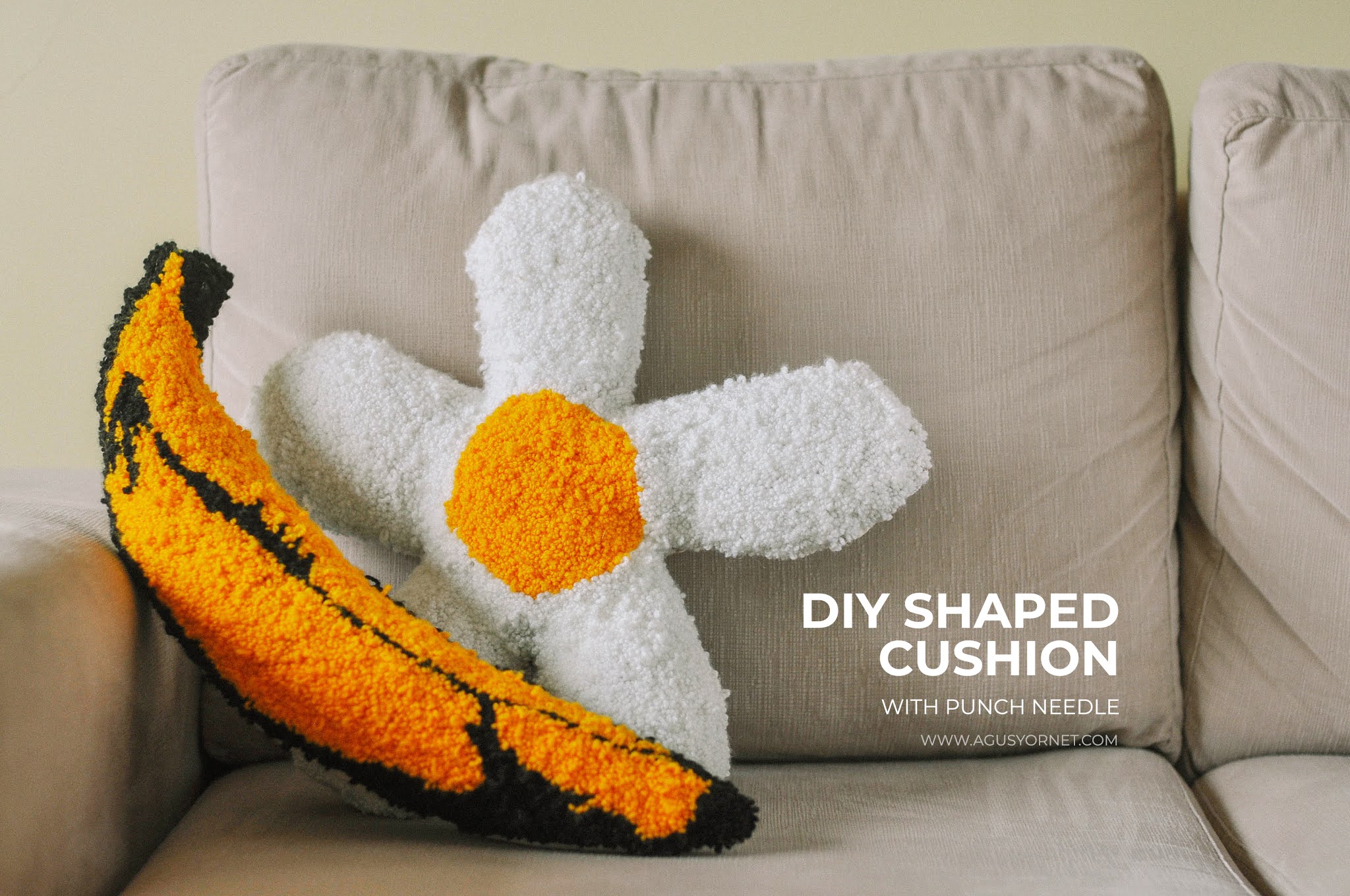 DIY Shaped Cushion with Punch Needle / Almohadón con Punch Needle