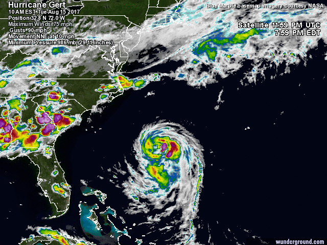 Gert, ya es huracán ! es El segundo en el Atlántico Salvadoreños en