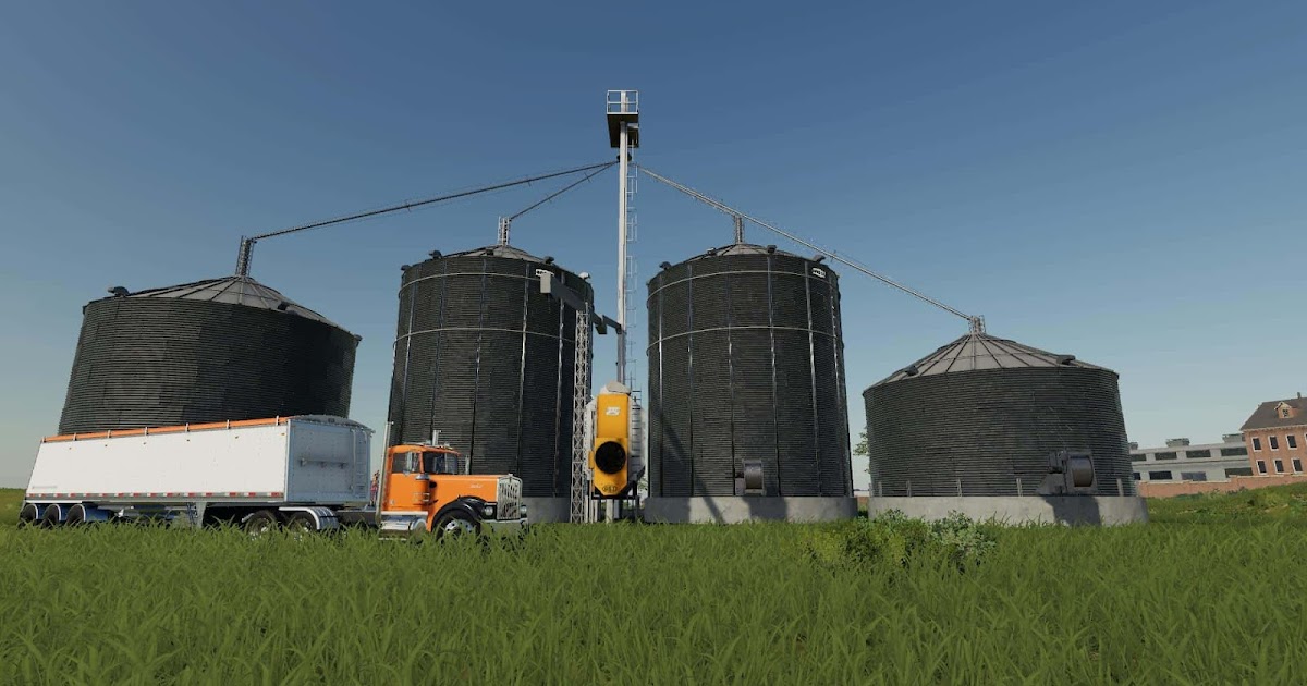 FS19 Large grain silo with dryer v1.0 FS 19 & 22 USA Mods Collection