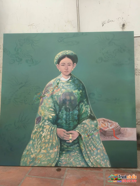Tranh sơn dầu vẽ Nam Phương Hoàng Hậu