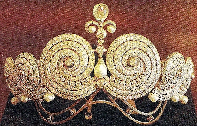 diamond pearl scroll tiara princess shivakiar ibrahim egypt