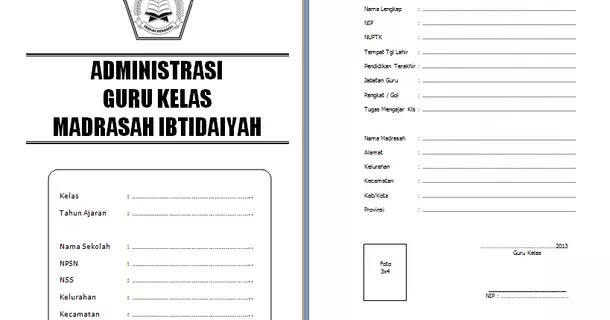 Administrasi Guru Kelas MI (Madrasah Ibtidaiyah) Lengkap