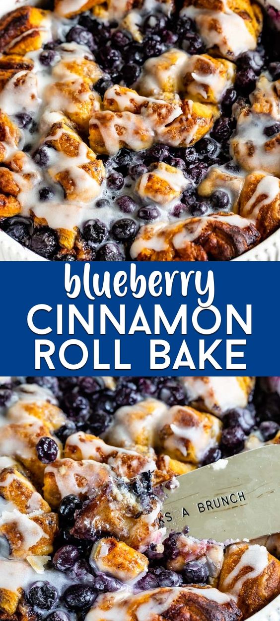 Blueberry Cinnamon Roll Bake