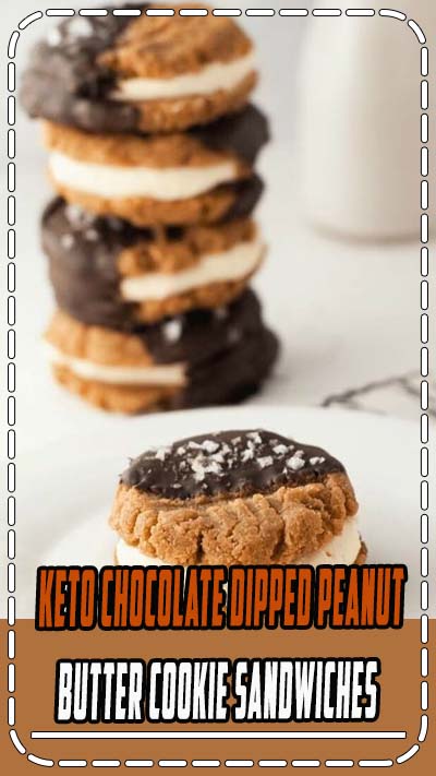 Low Carb Chocolate Peanut Butter Cookie Sandwiches #lowcarb #keto #dessert #chocolate #peanutbutter #cookies #peaceloveandlowcarb