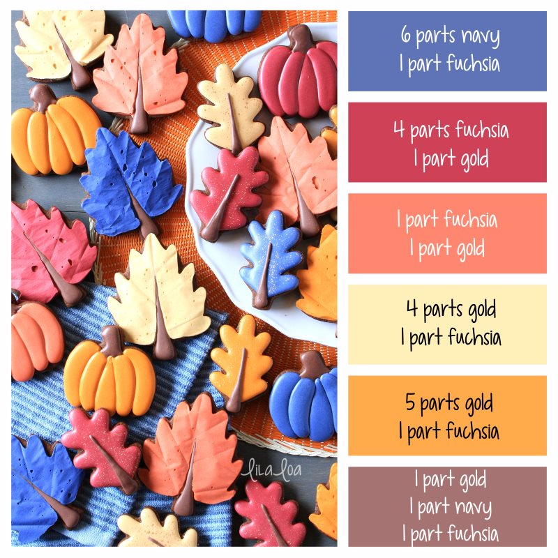 Textured Autumn Color Palette and Icing Color Formulas