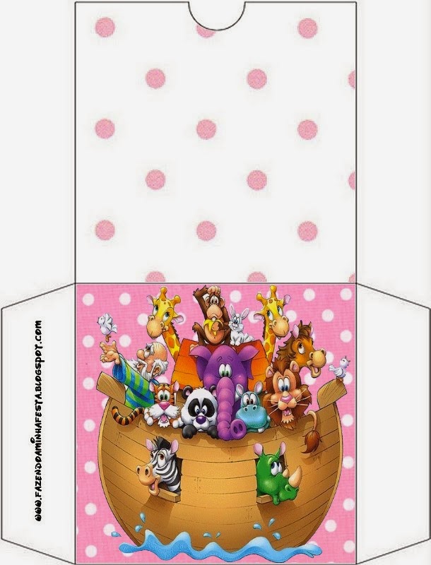 Arca de Noé para Niñas: Etiquetas Candy Bar para Imprimir Gratis. Funda de Arca de Noé para Niñas para CD's para imprimir gratis.