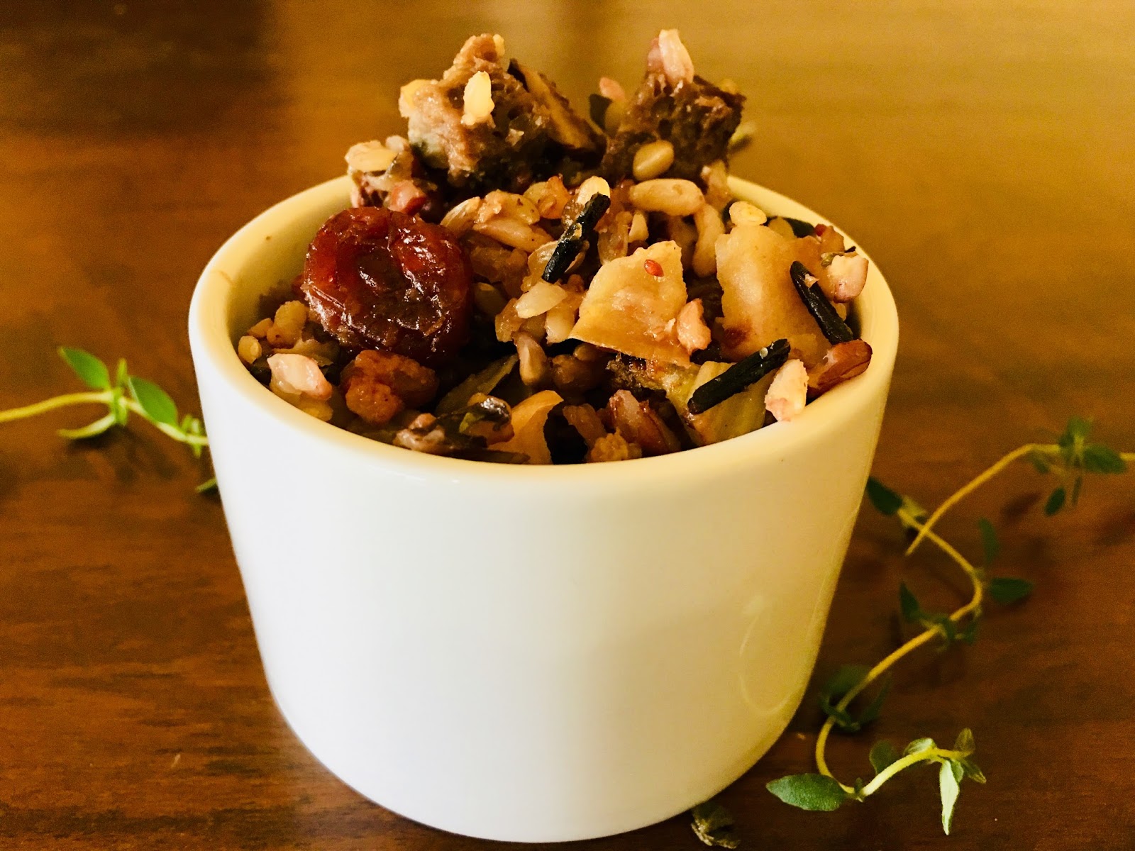 Wild Rice Stuffing with Apple, Cranberry, Pecan and Sausage mysavoryspoon