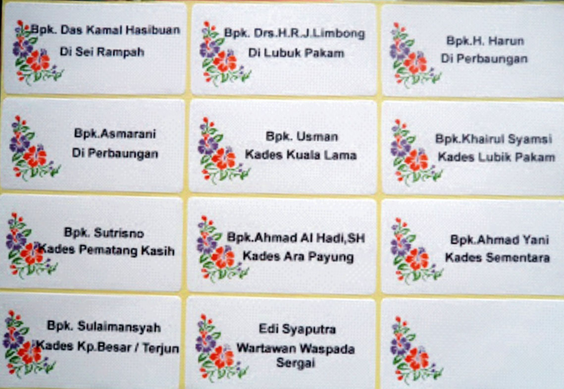 Cara Print Nama Di Label Stiker