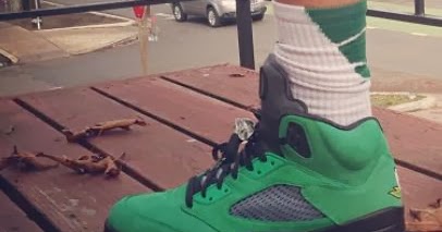 jordan 5 oregon on feet