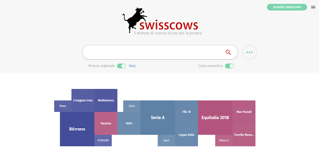 motore di ricerca Swisscows per la tutela della privacy