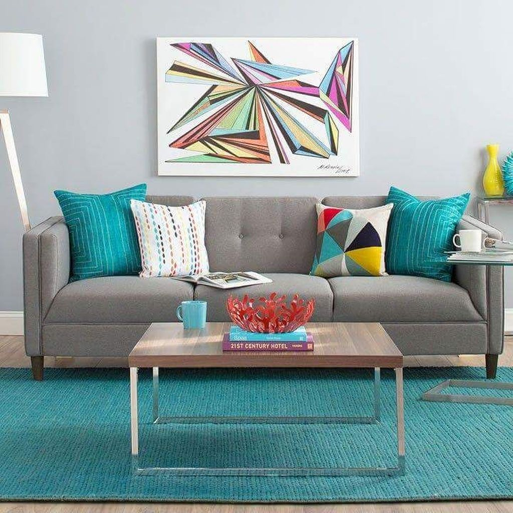 30+ Comfy Grey And Turquoise Living Room Décor Ideas