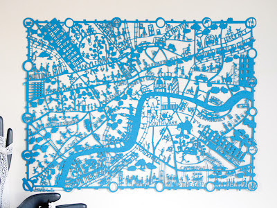 London Turquoise Paper Cut