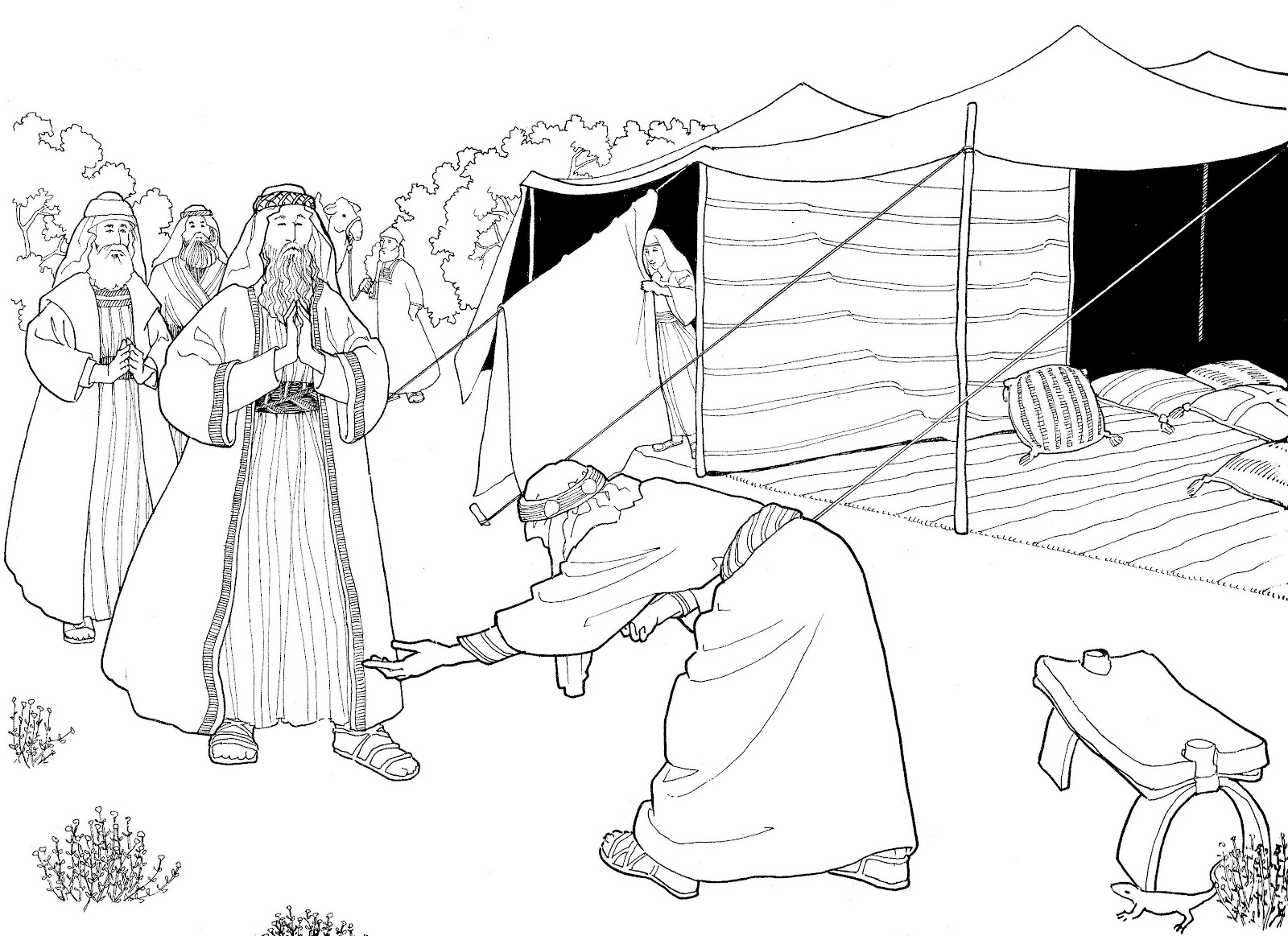 abraham 3 visitors coloring pages - photo #3