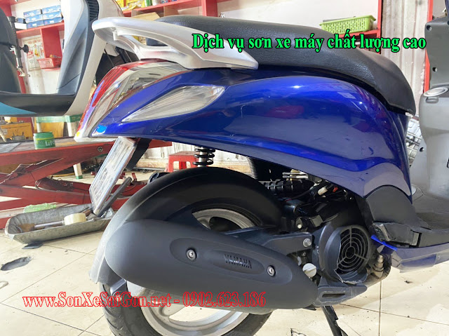 Sơn xe Yamaha Nozza màu xanh candy cực đẹp