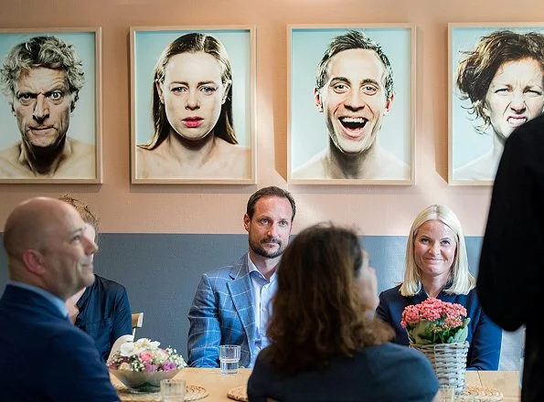 Crown Prince Haakon and Crown Princess Mette-Marit attended the opening of the Blue Cross children's station (Barnas Stasjon, Blå Kors) in Oslo