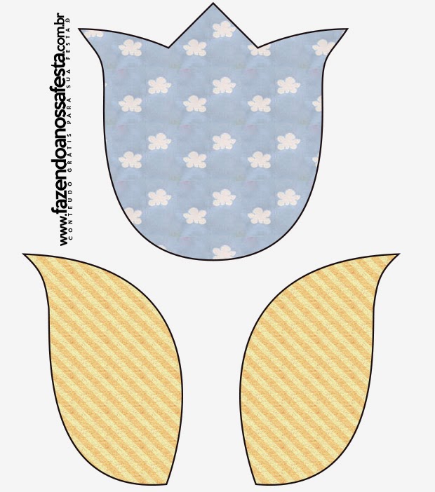 Clouds: Invitations and Free Printable Boxes. Tulip invitation.