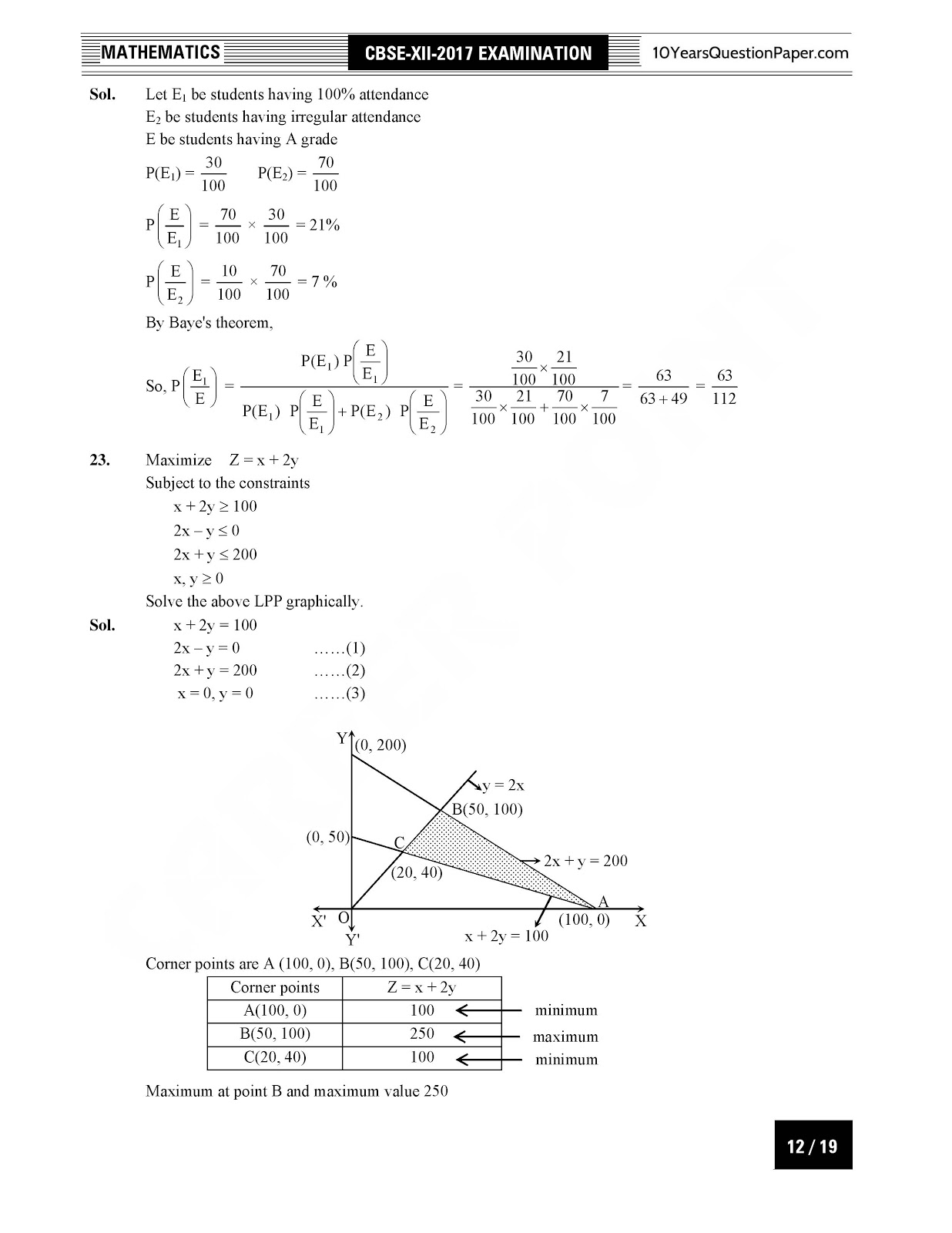 cbse class 12th 2017 board Mathematics Solved question paper CBSE class 12th 2017 Mathematics Answer Key