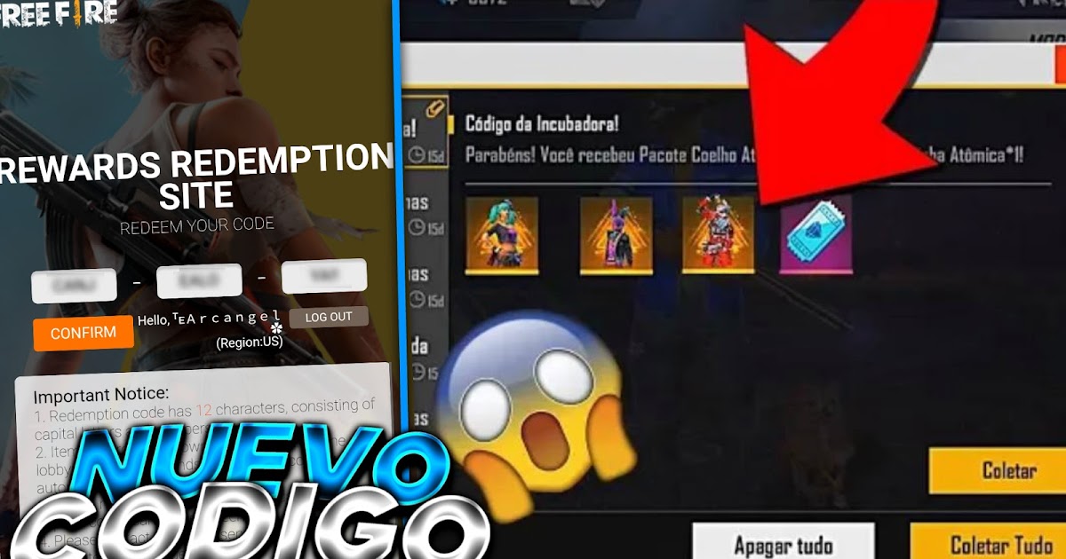 Código Free Fire / Como por exemplo as novas skins de roupas de