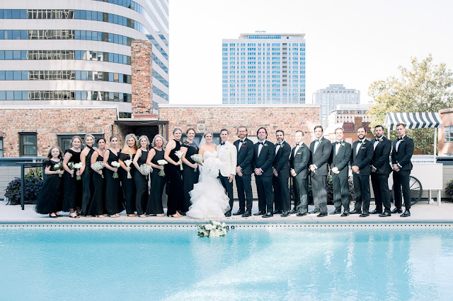 St. Louis Wedding Photographer & Videographer | Black & White Minimalist Wedding | Jewish Wedding | Rooftop Poolside Wedding