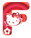 Alfabeto animado de Hello Kitty que cambia de colores F.