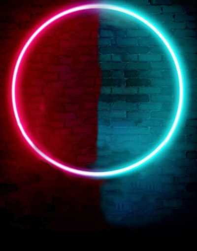 Dual Tone Ring Light Neon Visual Background & PNG Download In One Click