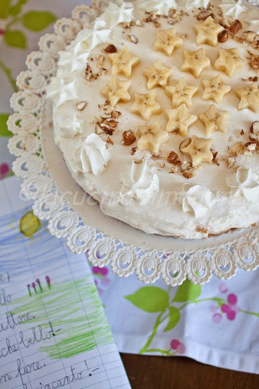 torta marshmallow, banana , rum e cocco