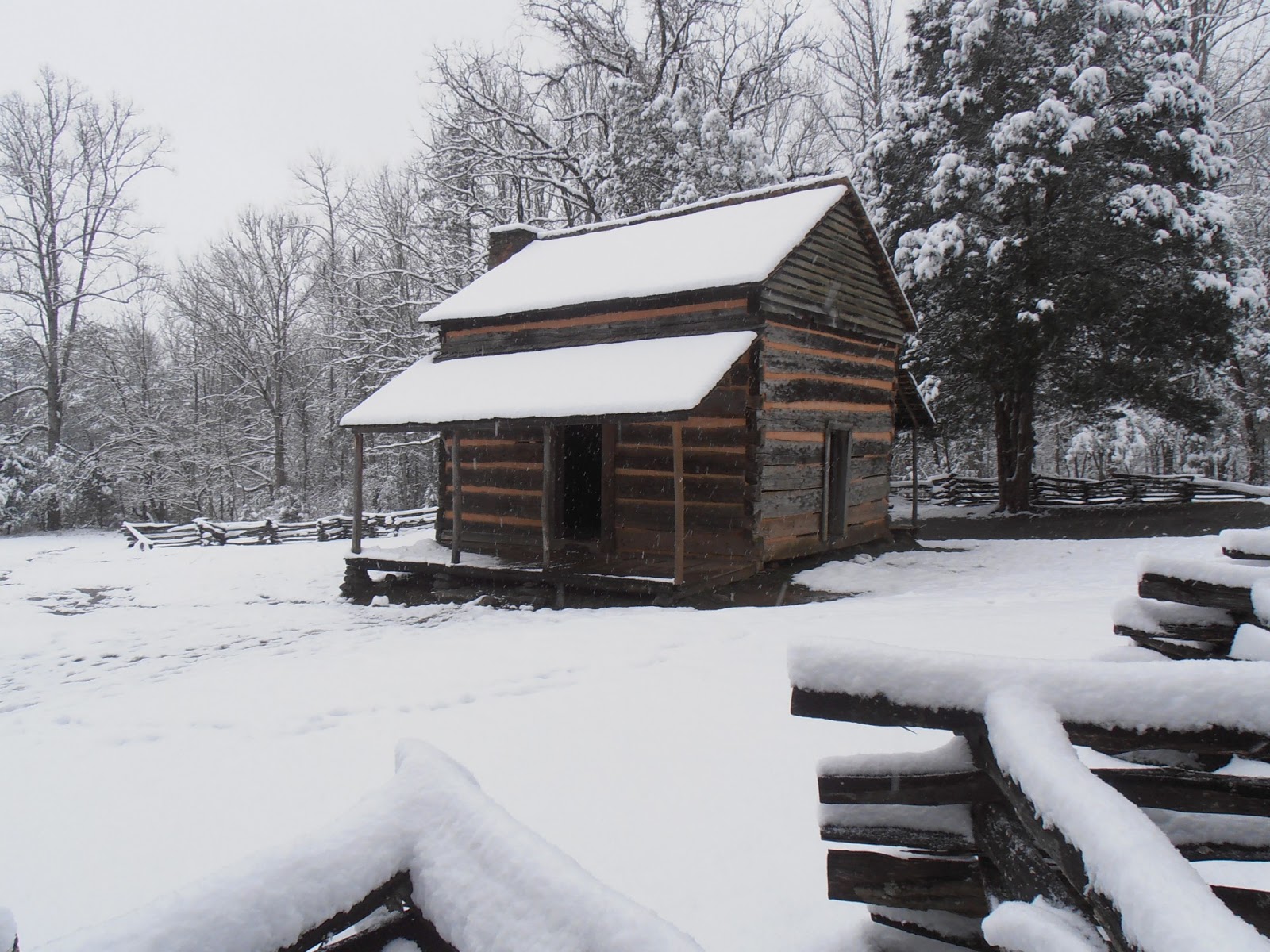 American Travel Journal Snow in Cades Cove Great Smoky Mountains