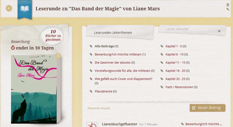 http://www.lovelybooks.de/autor/Liane-Mars/Das-Band-der-Magie-1083304421-w/leserunde/1086034598/