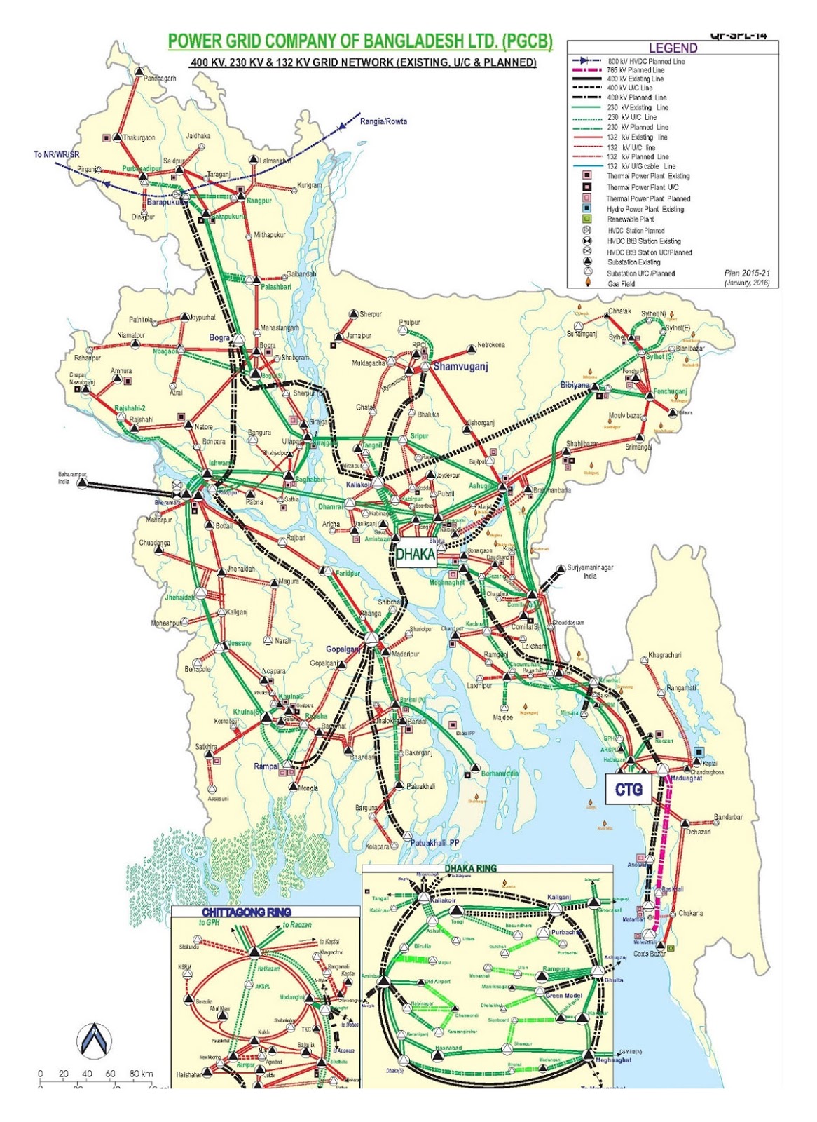 PGCB Power Lines Map Bangladesh