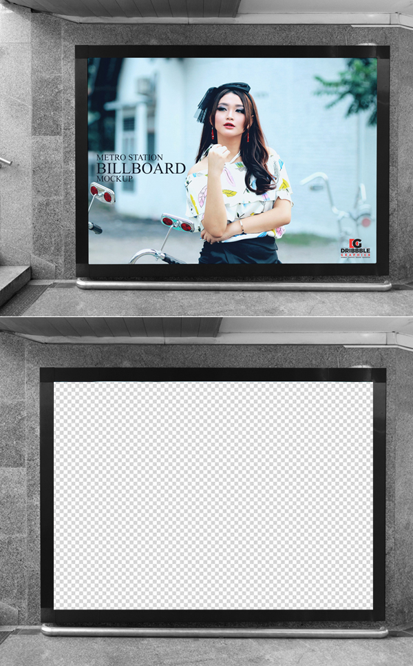 Free Underground Metro Station Billboard Mockup Download Free Mockup PSD 2018 - Free Underground Metro Station Billboard Mockup