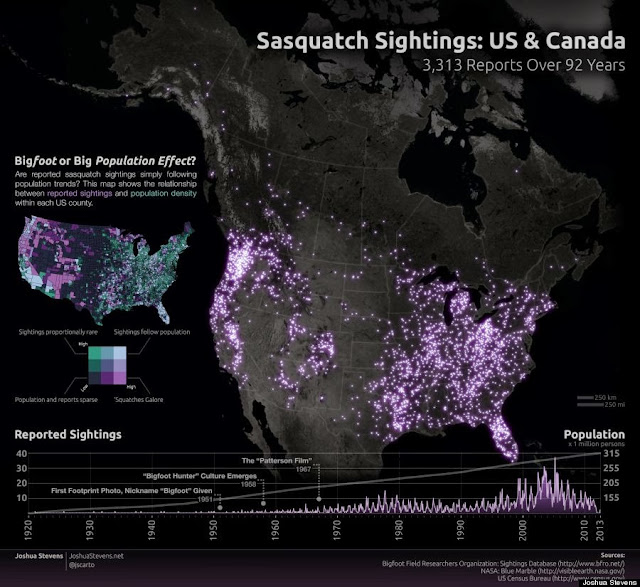 Bigfoot Sightings Map See 92 Years - Bigfoot Sightings Map 