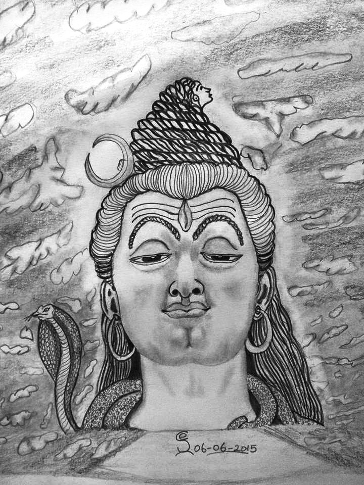 pencil drawing of lord shiva